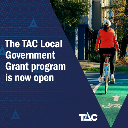 Social media tile that says The TAC Local Government Grant program is now open
