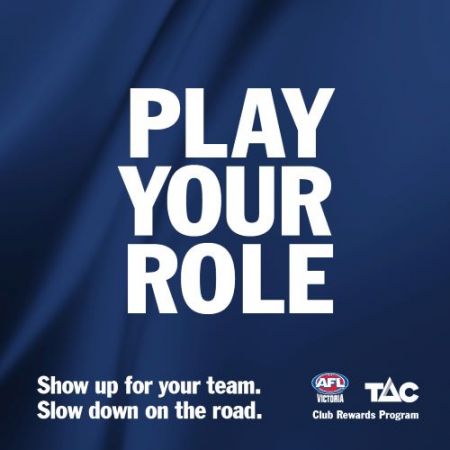 Logo with Play your role wording. Show up for your team. Slow down on the road. 