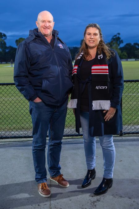 Head of AFL Victoria, Greg Madigan and TAC Executive General Manager of Community Jacqui Sampson