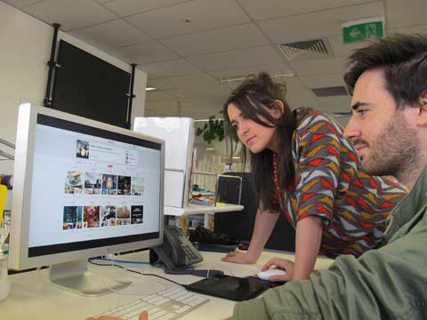 Creative team Laura Petruccelli and Rohan Cooke from Grey Group, prepare TAC's Pinterest boards.